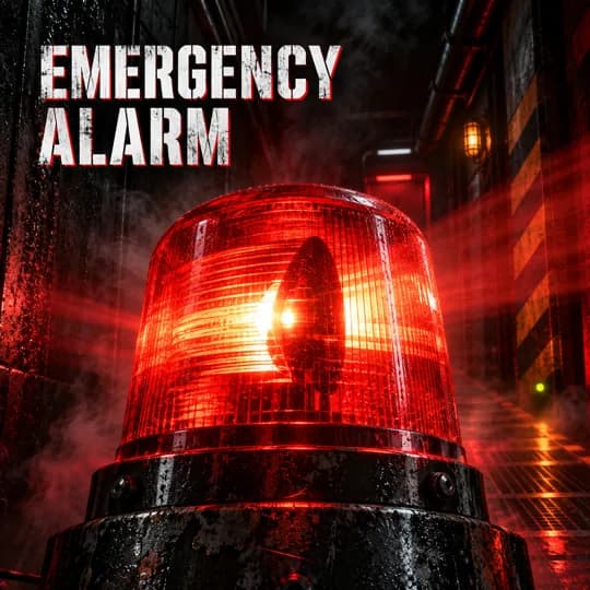 Emergency Alarm cover: a red emergency beacon