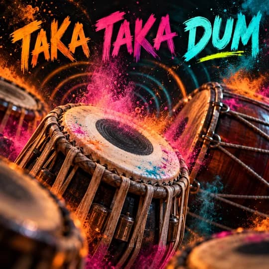 Taka Taka Dum cover: a drum in bright colour