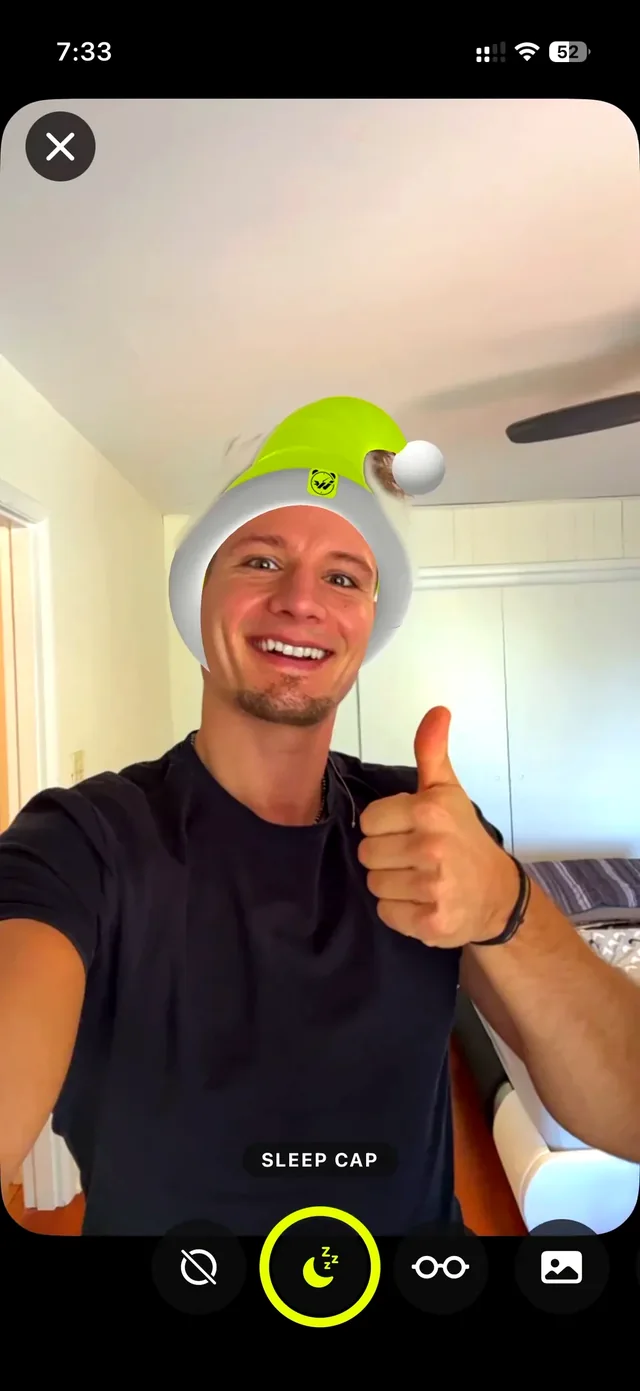 The Sleep Cap lens in the Wakeletics selfie camera
